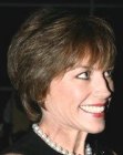 Dorothy Hamill's short hairstyle with bangs