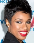 Jennifer Hudson's perfectly styled pixie with height in the crown area