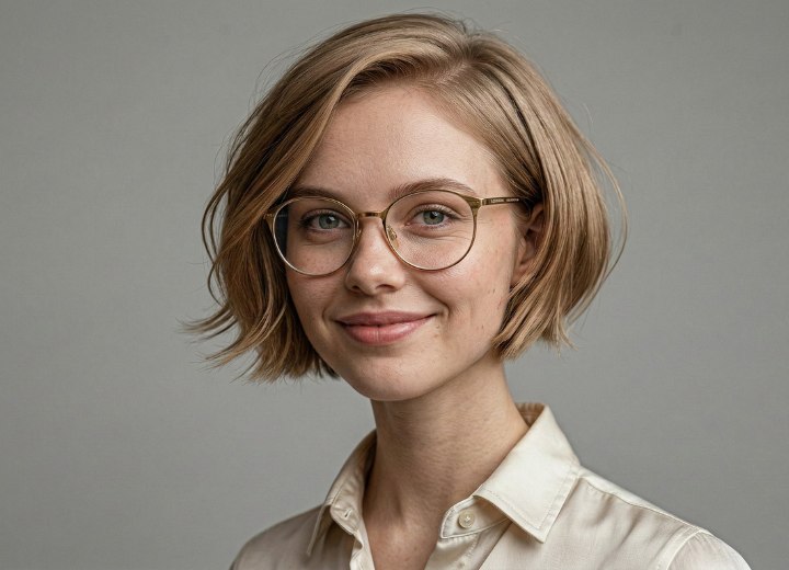 Fine hair in a short bob with a razor cut effect