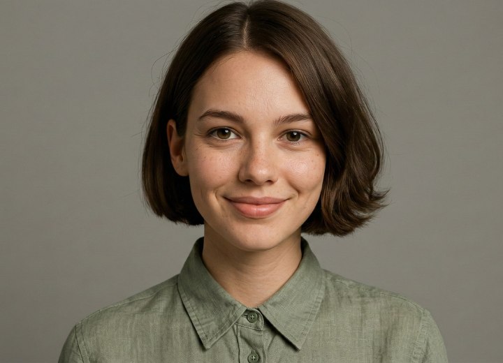 Woman who has different hair growth patterns on her head, left and right