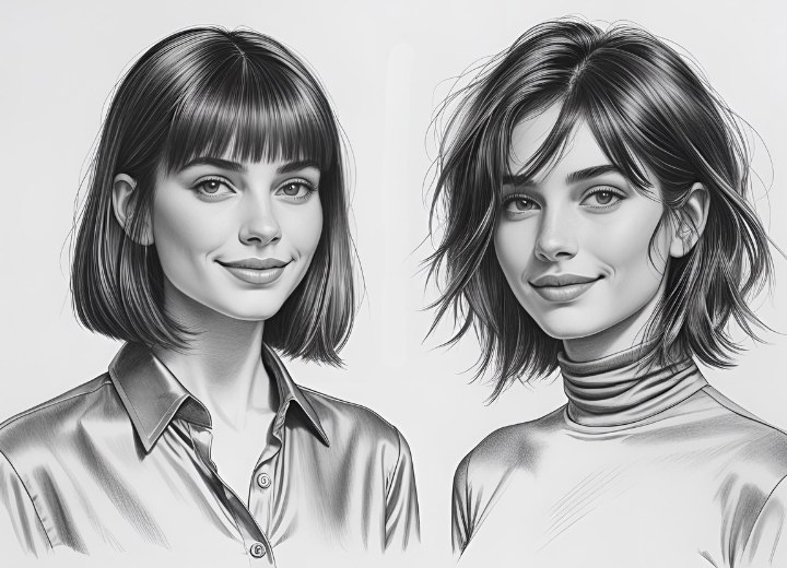 Messy hair look with a bob