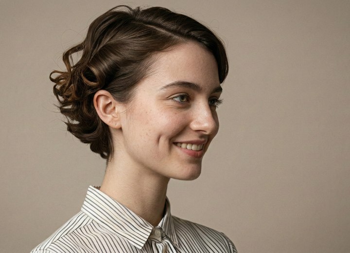 Short hair with a partial body perm