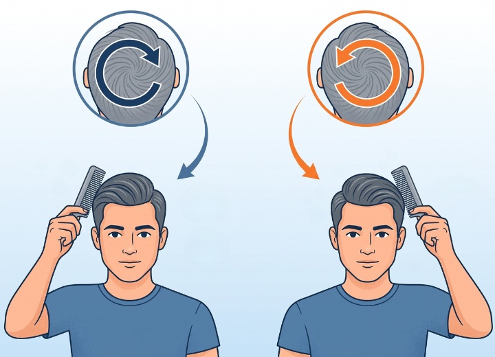 Best side of a hair parting for men
