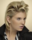 hair styled behind the ears