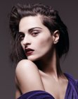 hair swept to one side