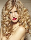 long blonde hair with curls