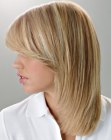 long hairstyle with angled lines