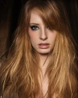 straight copper blonde hair