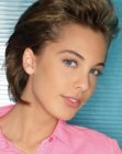 hair slicked behind ears