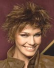 choppy short hairdo