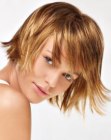 short hair with long bangs