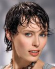 wet look for short hair