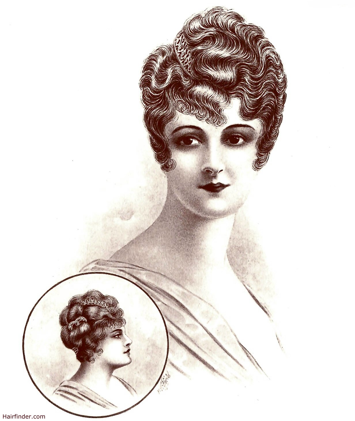  Hairstyle with waves for a 1914 look