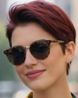 Pixie cut for dark red hair