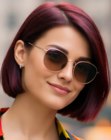 Burgundy short bob