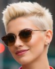 Platinum blonde pixie cut