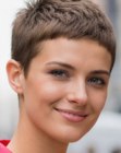 Very short feminine haircut