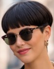Bowl cut with short bangs