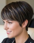 Dark pixie cut with volume