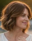 Wavy honey-brown bob
