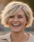 Textured short blonde bob