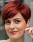 Red pixie cut