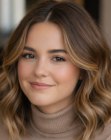 Shoulder-length hair with warm blonde hues