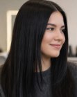Silky long brown hair