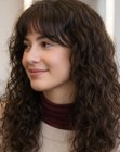 Long brown hair with curls