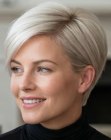 Platinum blonde pixie cut