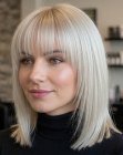 Platinum blonde long bob