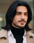 Man with a long sleek hairstyle