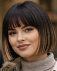 Short bob that is longer in front