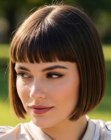 Geometric bob cut