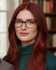 Redhead with long wavy hair