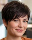 Brown pixie cut