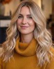 Blonde hair with loose waves