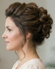 Hair styled up for a party