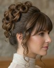 Romantic updo with bangs
