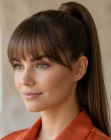 Sleek hair in a high ponytail