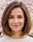 Long bob with curved-under ends