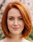 Long bob with a stunning hair color