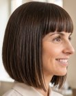 Neck-length bob with bangs