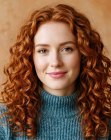 Long hair with spiral curls