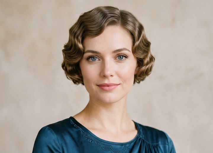 1920s bob with Marcel waves