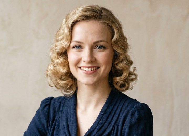 1930s hairstyle with soft curls