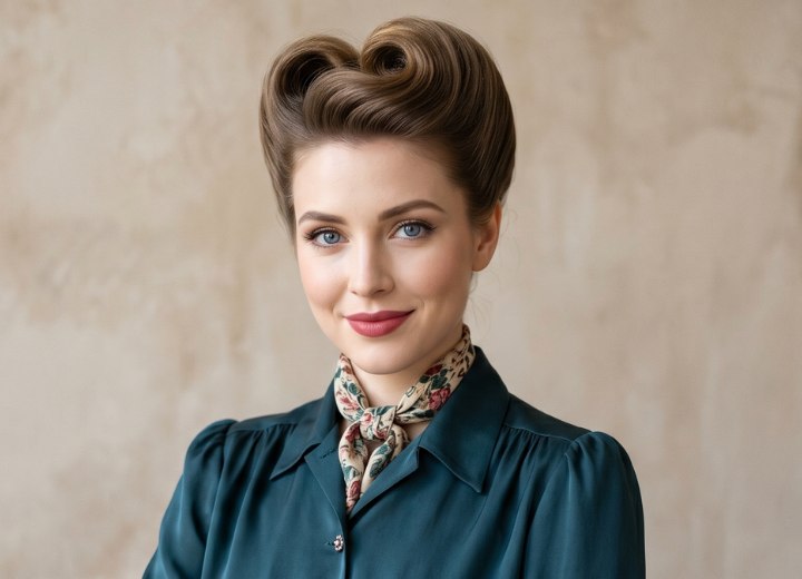 1940s pompadour hairdo