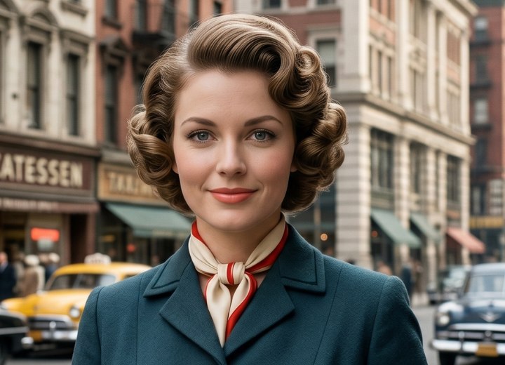 1950s hairstyle with pin curls