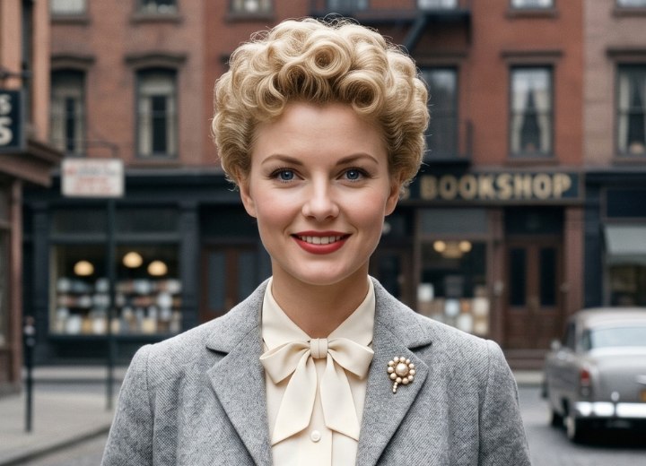 1950s poodle cut hair for women