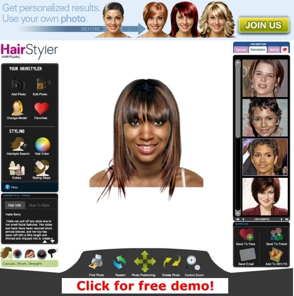virtual hairstyler for black hair